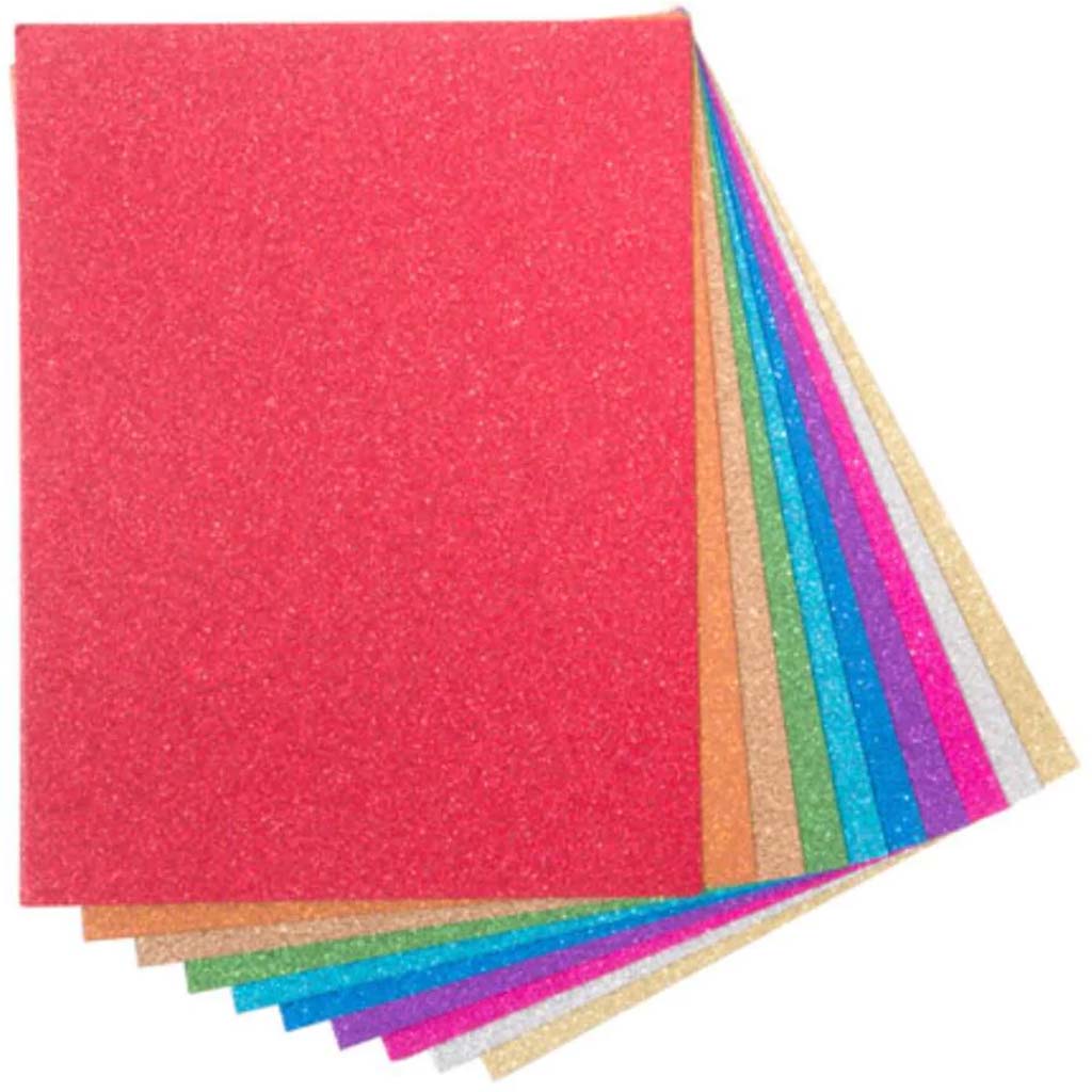 Assorted Colors Glitter Cardstock Value Pack 40pcs 