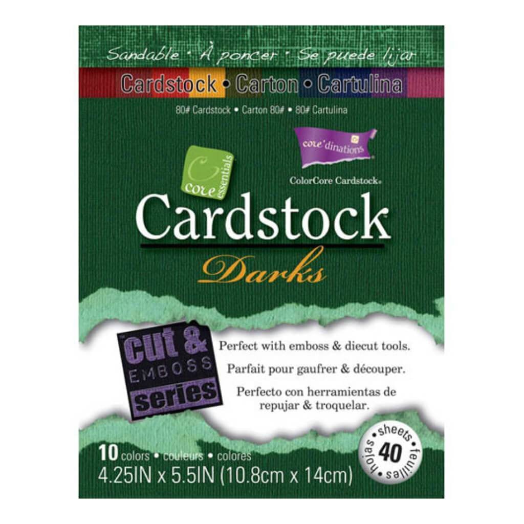 CARDSTOCK CUT &amp; EMBOSS SERIES DARKS 4.25X5.5IN 