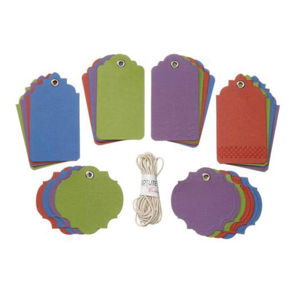 TAGS W/STRING DARK ASSORTED 24PCS 