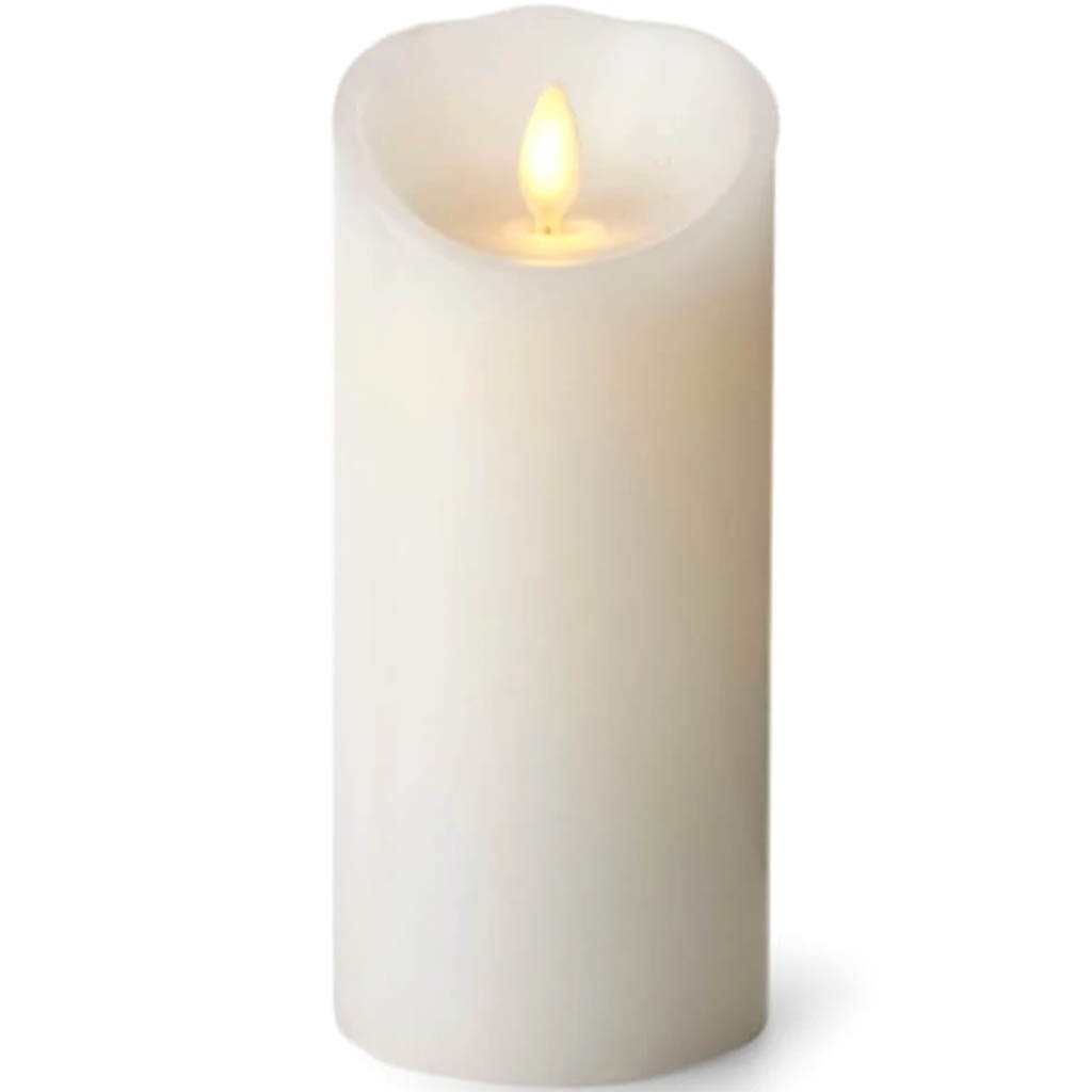 Luminara Flameless Pillar Candle White Wax 6 inches 