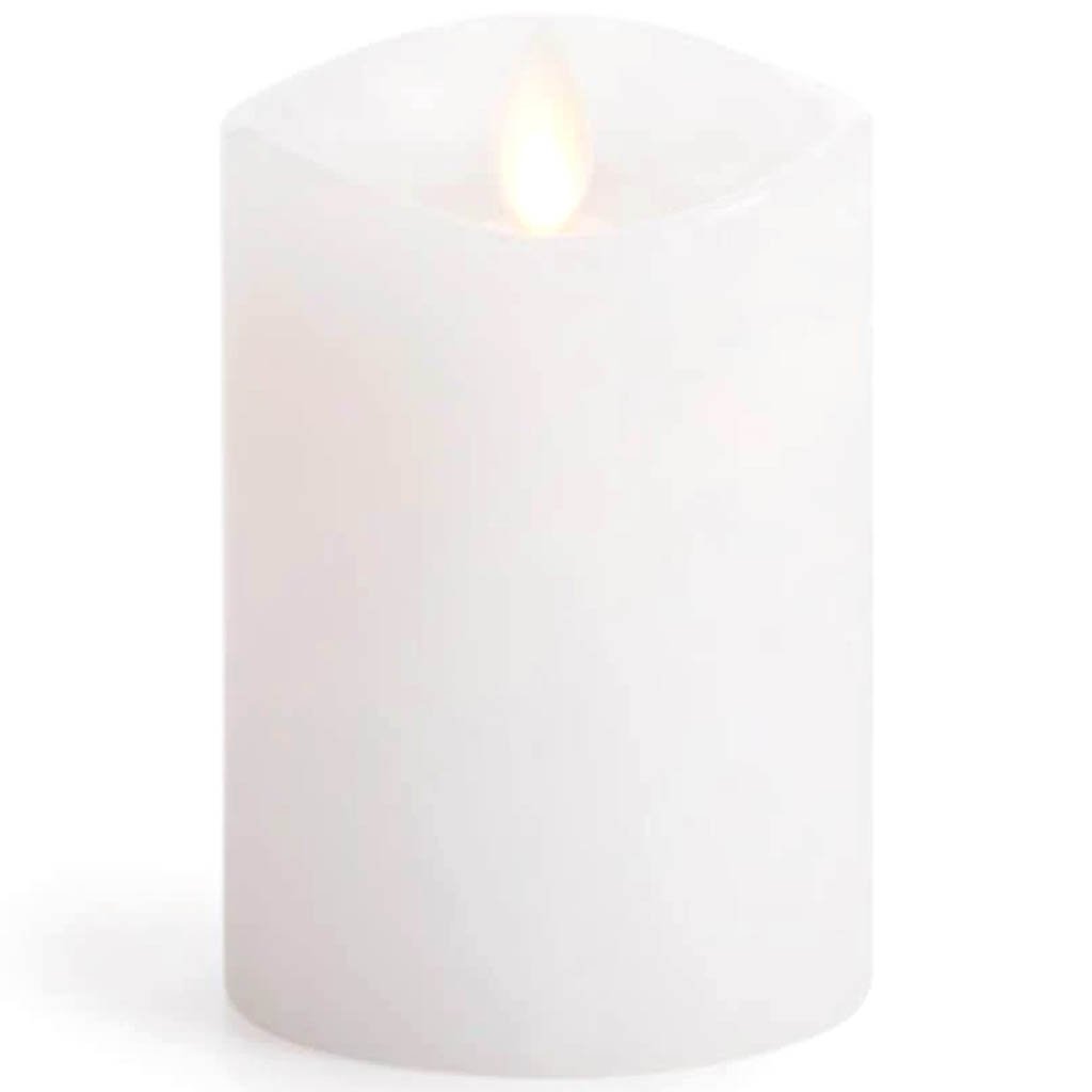 Luminara Flameless Pillar Candle White Wax 360 4 inches 