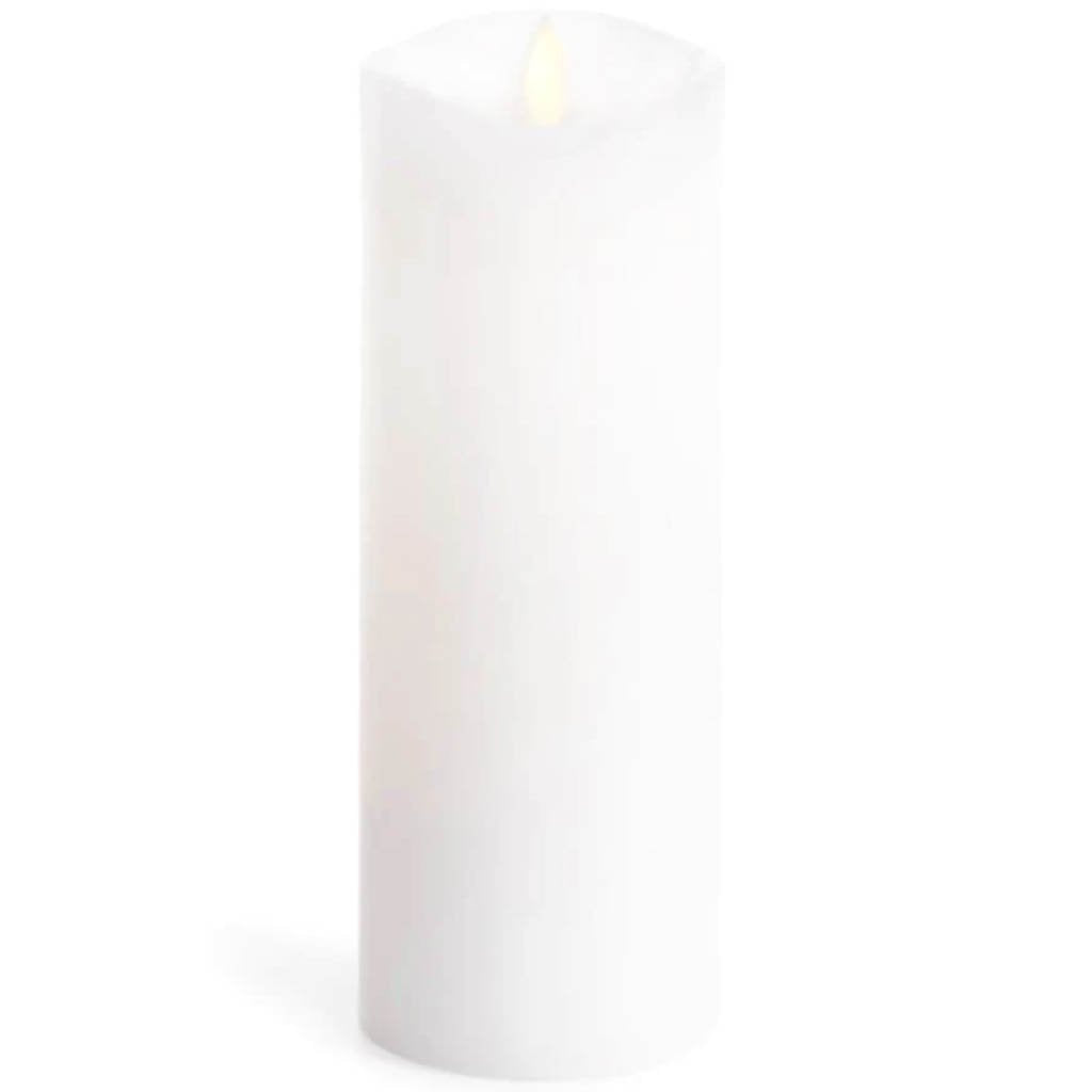 Luminara Flameless Pillar Candle White Wax 360 8 inches 