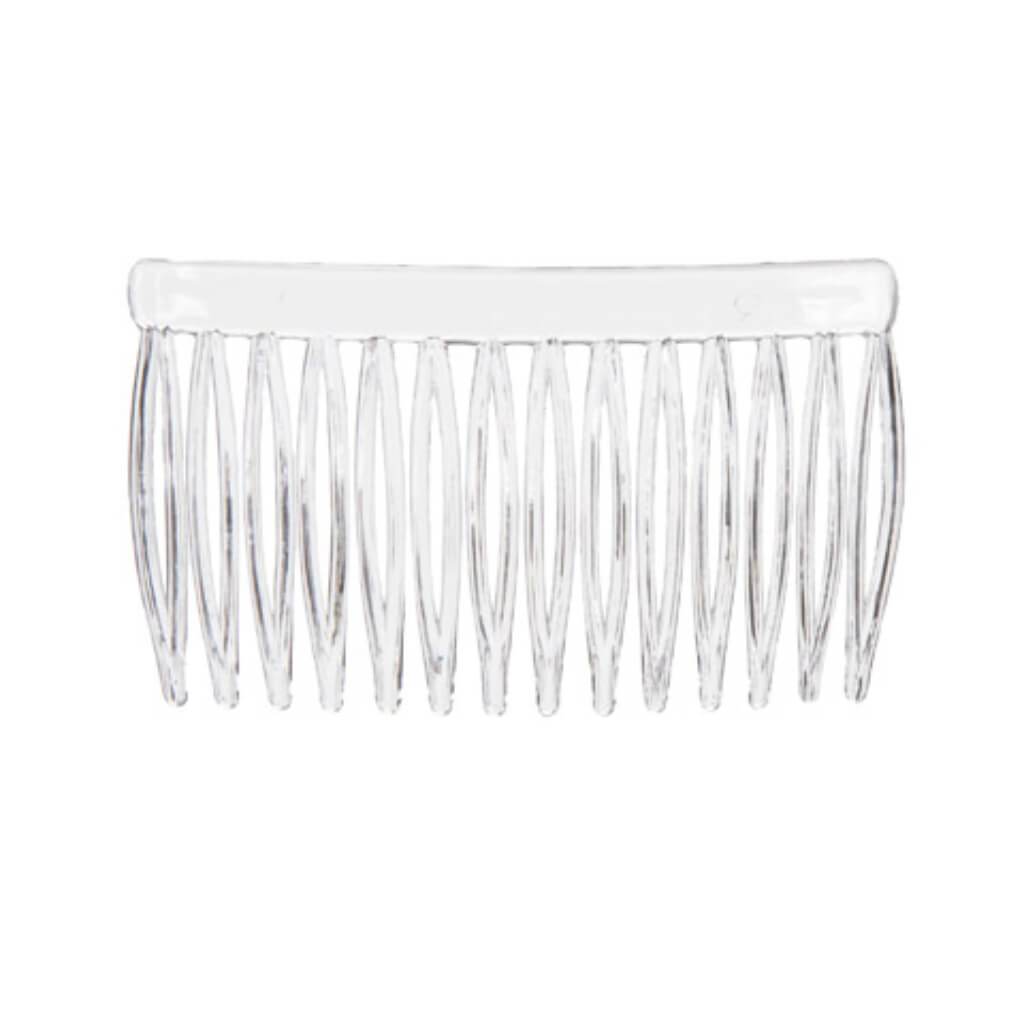 Hair Combs Clear Plastic 42 x 70mm 6 pieces