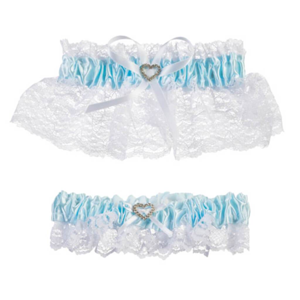 Victoria Lynn Garter Set Keepsake and Toss Away Blue 2 pieces