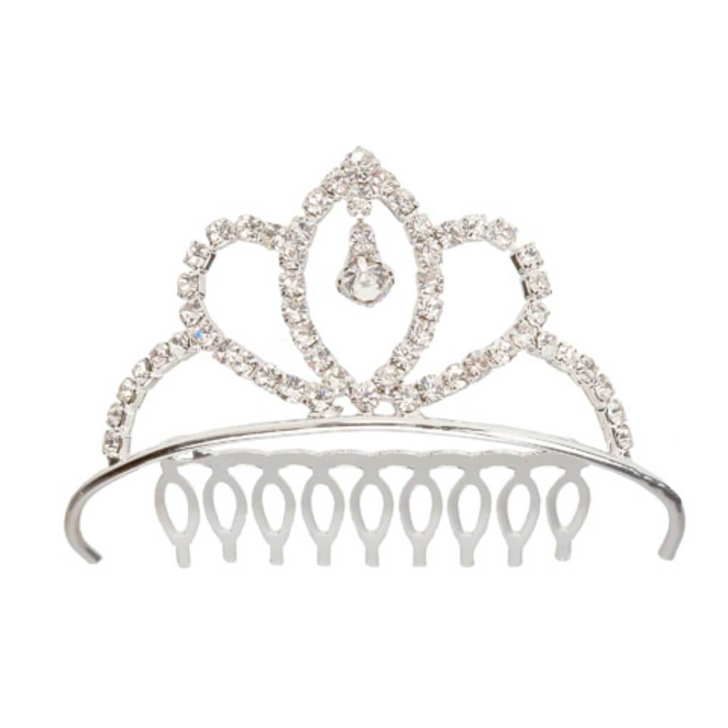 Mini Tiara Silver with Crystal Rhinestones