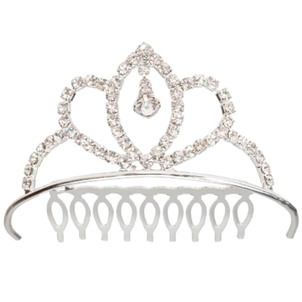 Mini Tiara Silver with Crystal Rhinestones 