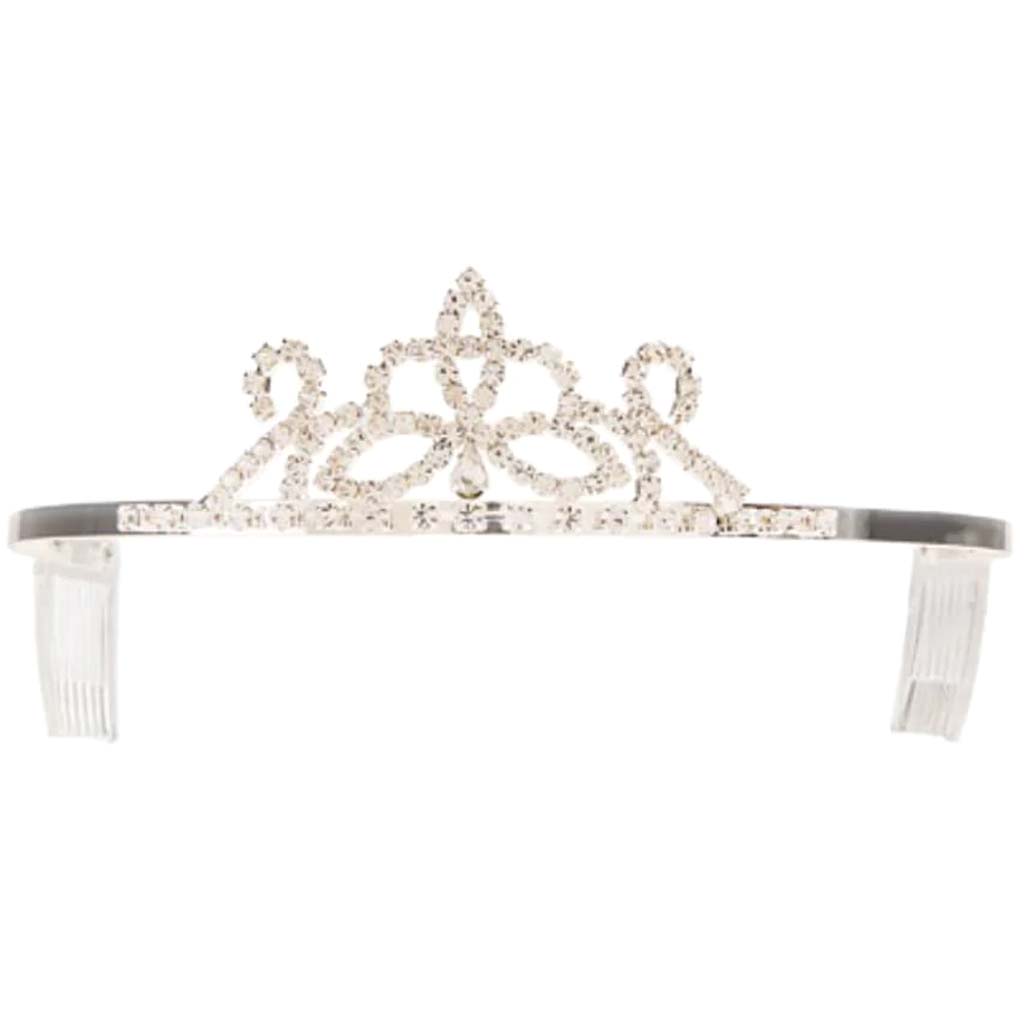 Silver Tiara with Rhinestone Accents 