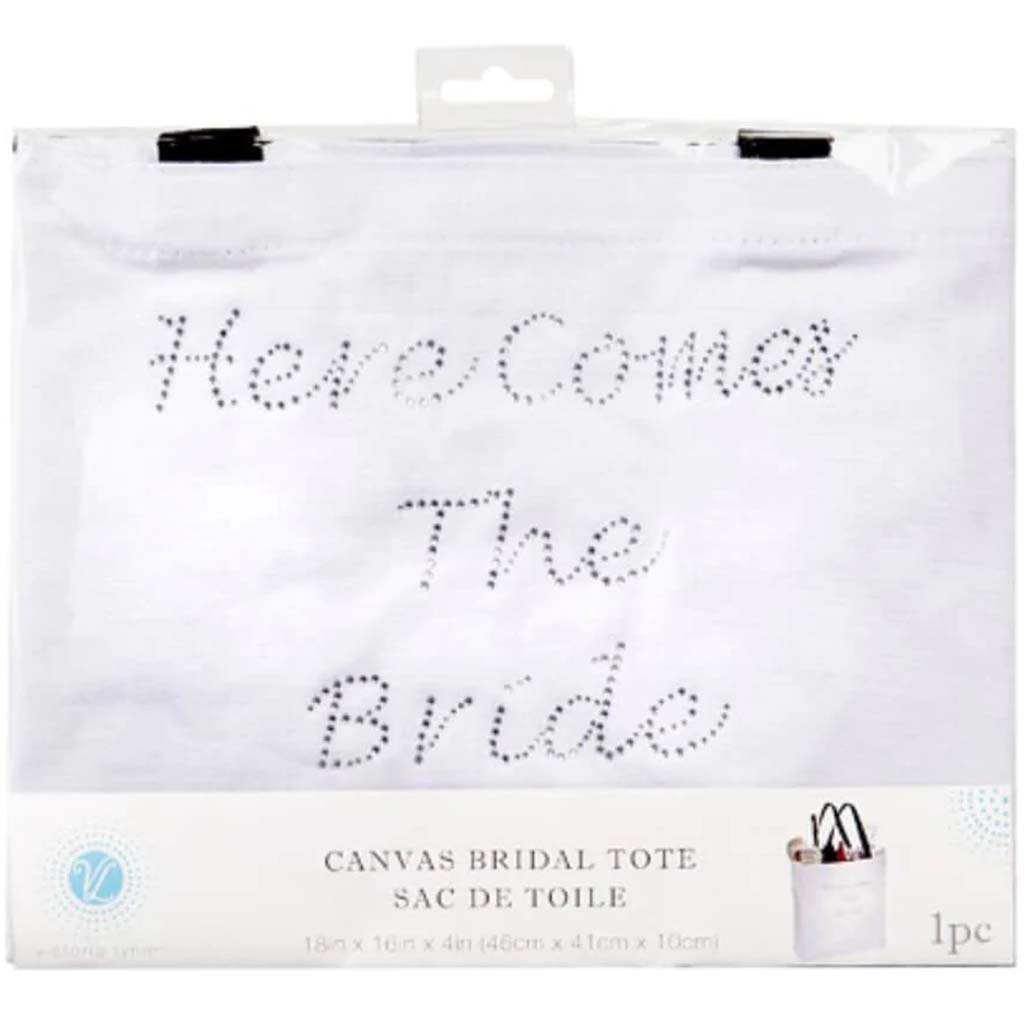 Tote Here Comes the Bride White 18 inches 