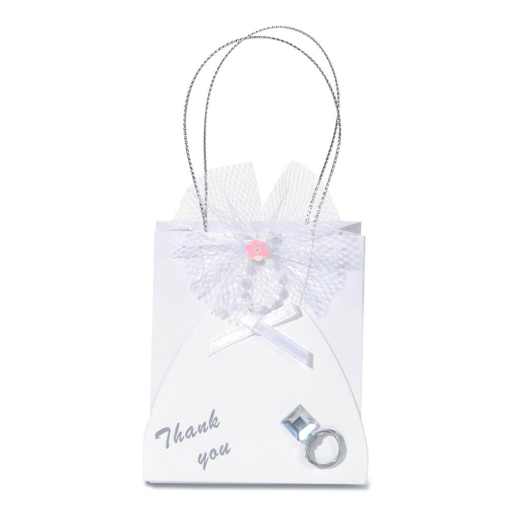 BRIDE PAPER BAG 12PCS WHITE 2.5X3X1.5IN 