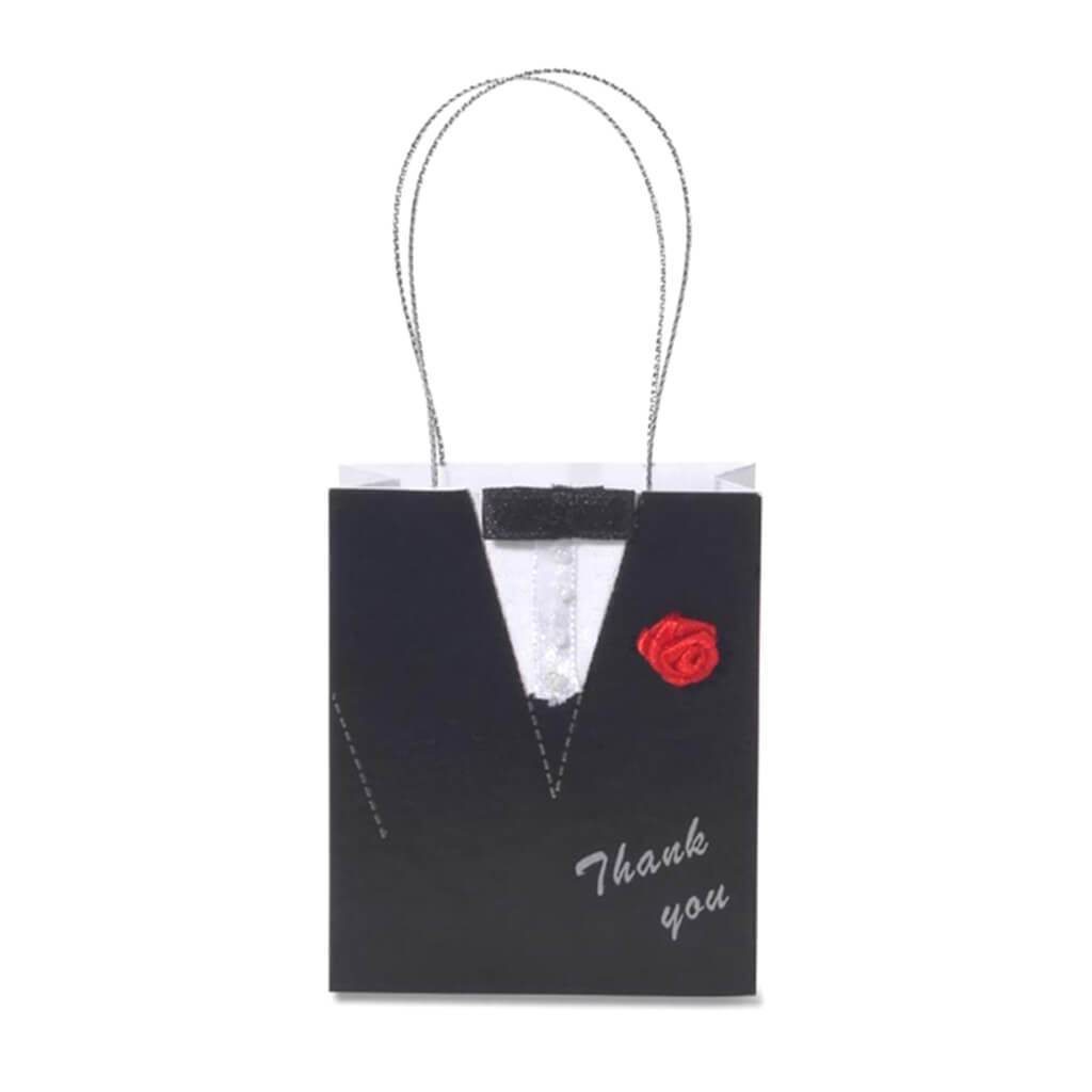 GROOM PAPER BAG12PCS BLACK 2.5X3X1.5IN 