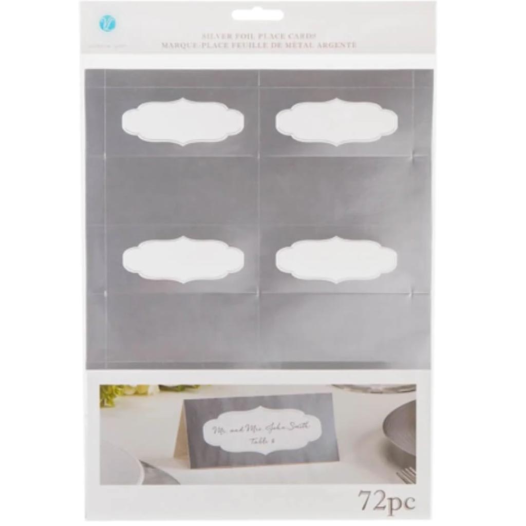 Foil Place Cards Silver 72 pieces 