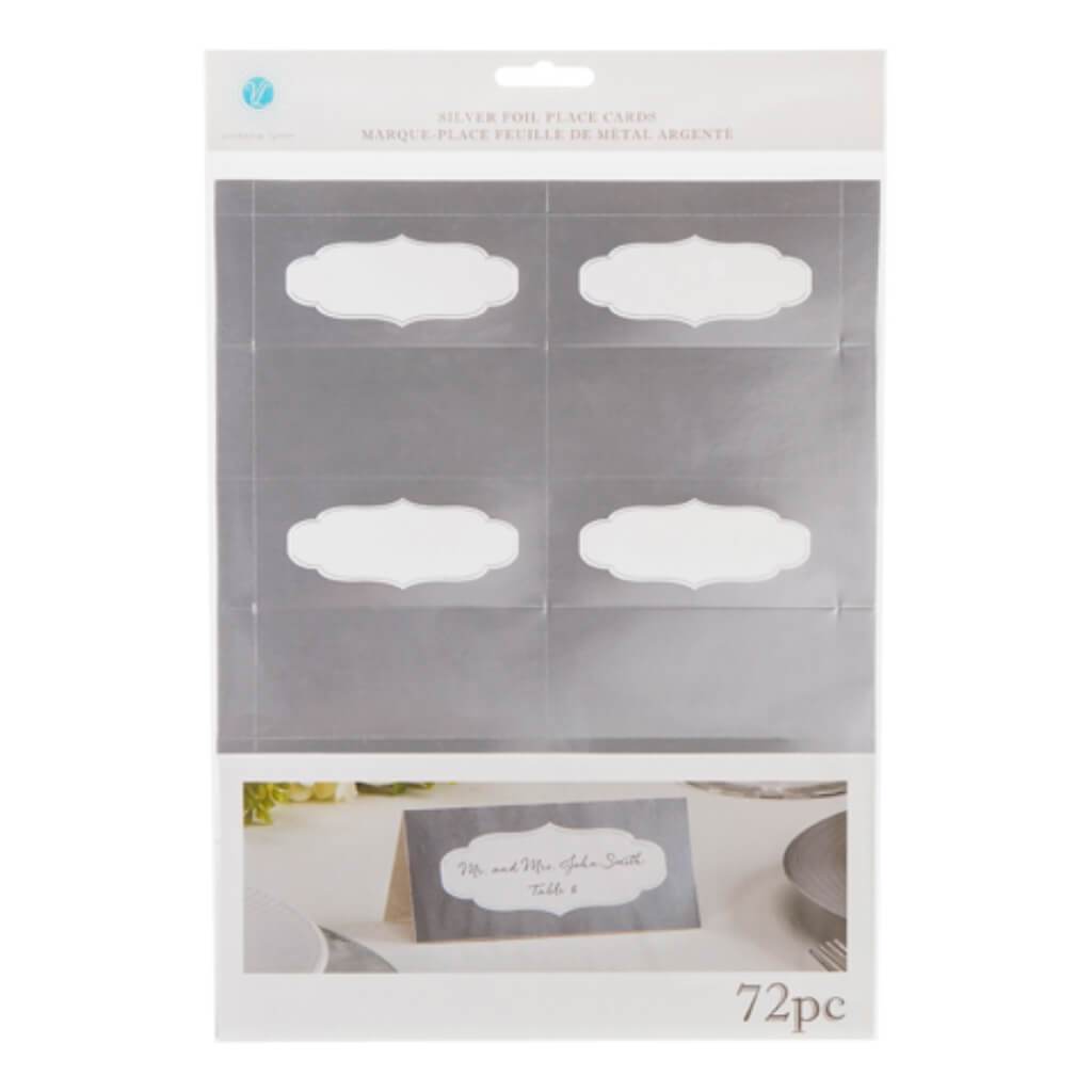 Foil Place Cards Silver 72 pieces