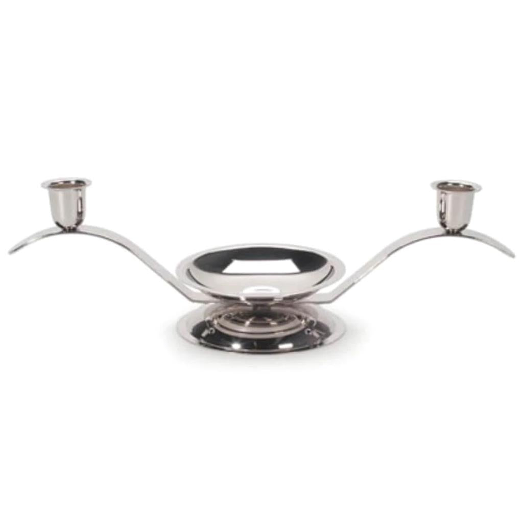 Unity &amp; Two Taper Candle Holder Silver 