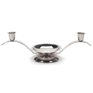Unity & Two Taper Candle Holder Silver 