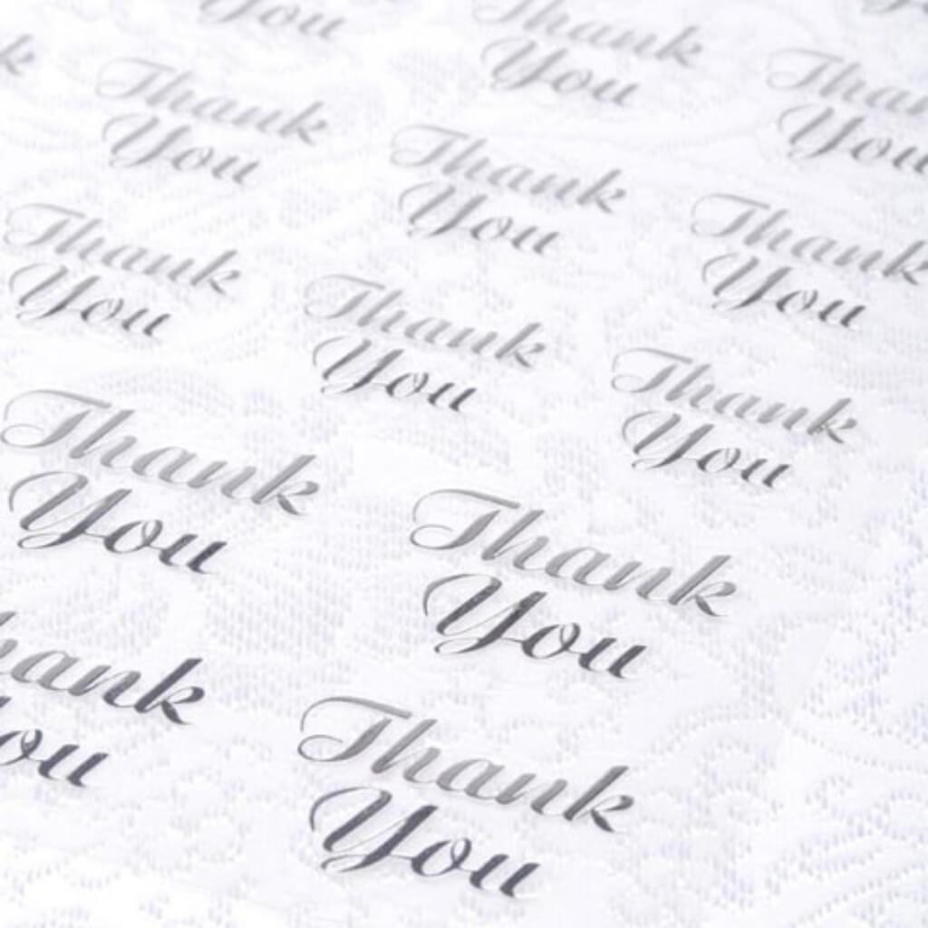 STICKER THANK YOU CLEAR &amp; SILVER 