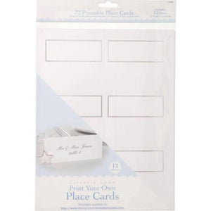 Place Cards White with Silver Trim 72 pieces 