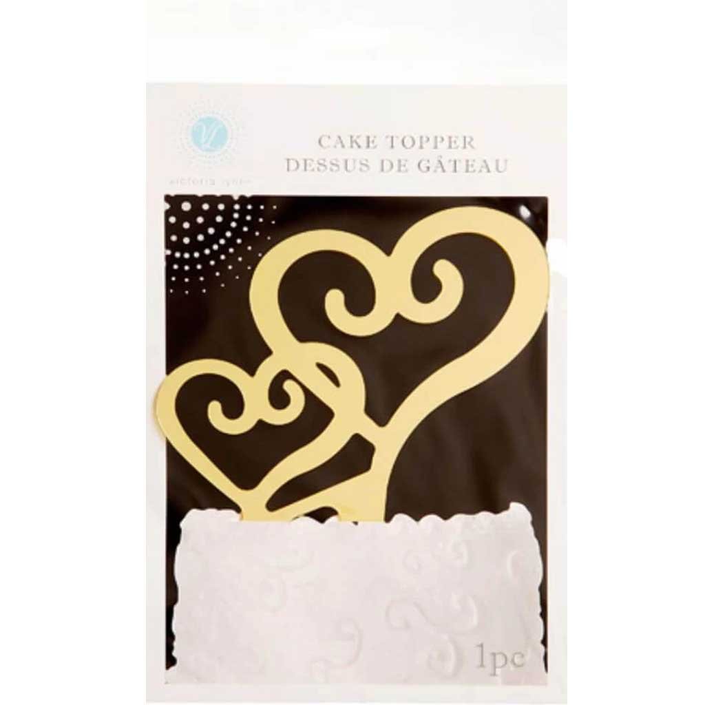 Cake Topper Double Heart 4.4in x 6.7in