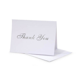 Thank You Card Set Silver Imprint 5 x 7