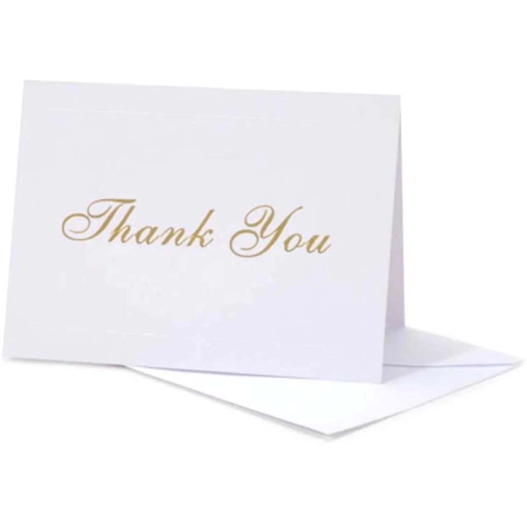 Thank You Card Set Gold Imprint 5 x 7 