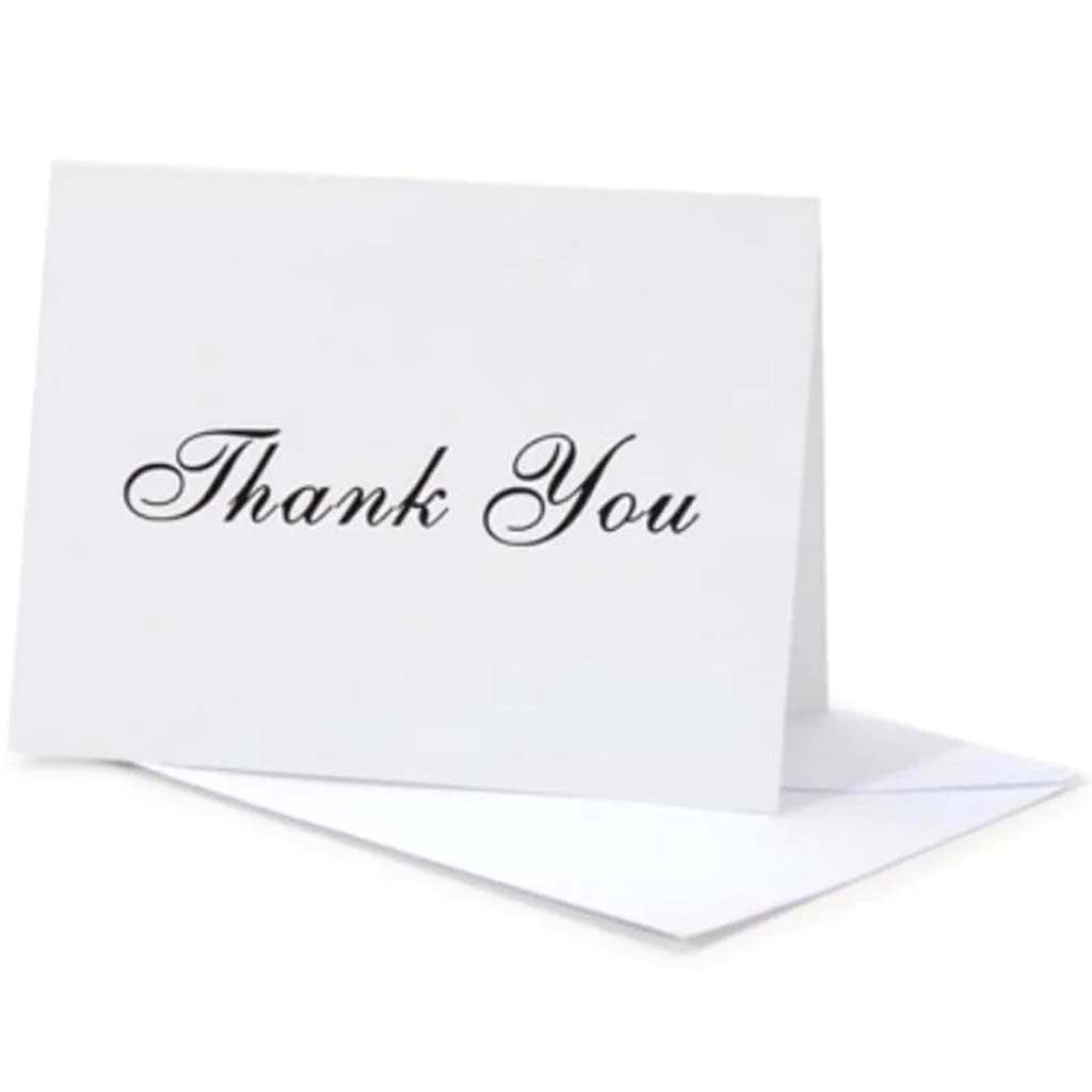 Thank You Card Set Black Imprint 5 x 7 