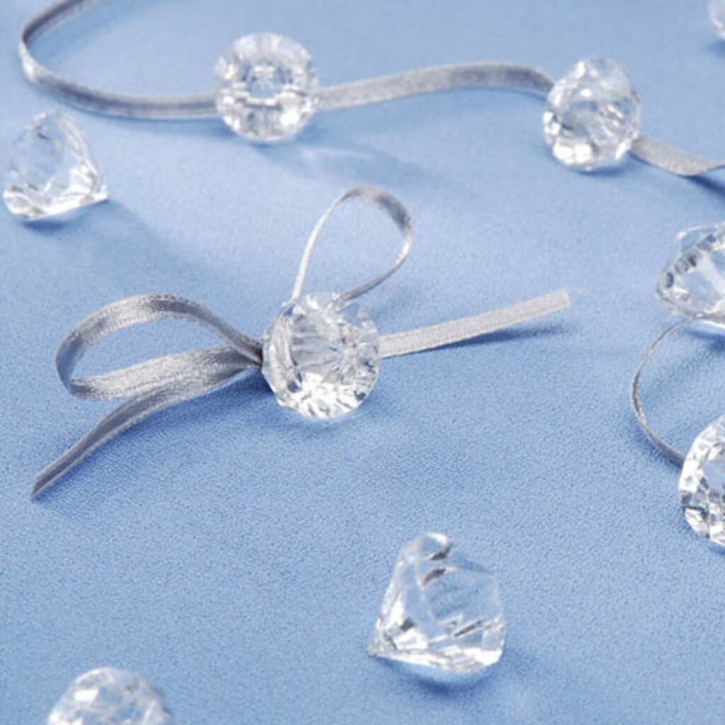 Faceted Clear Acrylic Diamonds with Charm Hole 135 pieces 