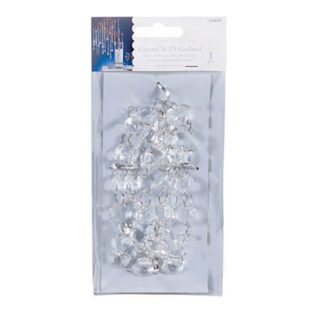 Garland 14mm Crystal Octagon & Silver Chain 36 inches 