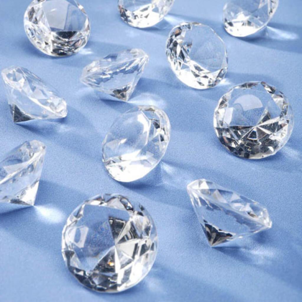 Acrylic Diamonds Clear 1.5 inches 12 pieces 