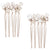 Rhinestone and Pearl Hair Combs 1 inch, 2 pieces 