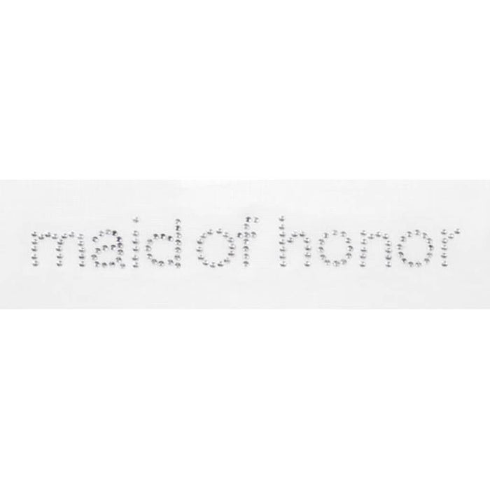 Rhinestone Iron On Maid of Honor 6 x 0.75 inches 