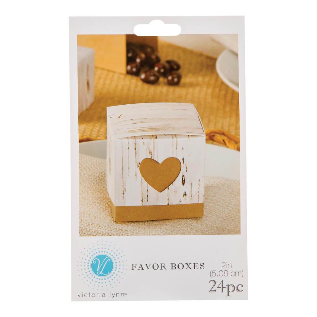 FAVOR BOX RUSTIC BRICH 24PCS 