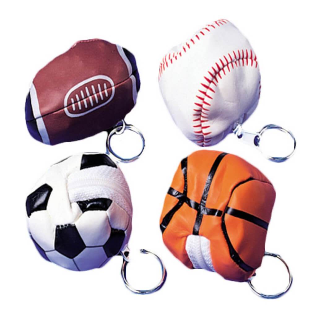 Sports Ball Zippered Pouch Key chains 