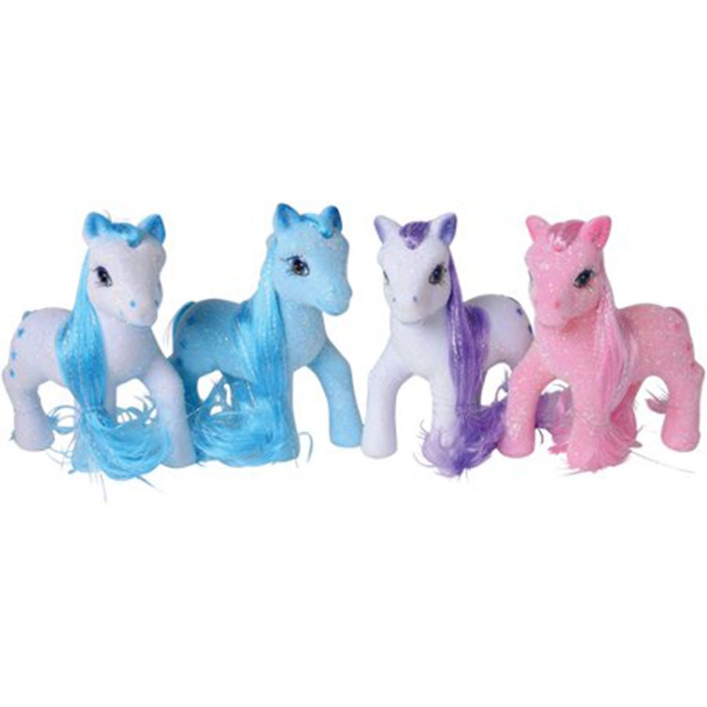 Blue Flocked Sparkle Ponies