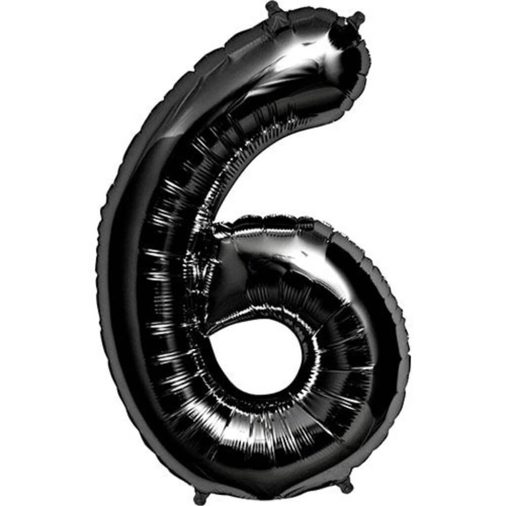 Foil Balloon Number 6  34in Black