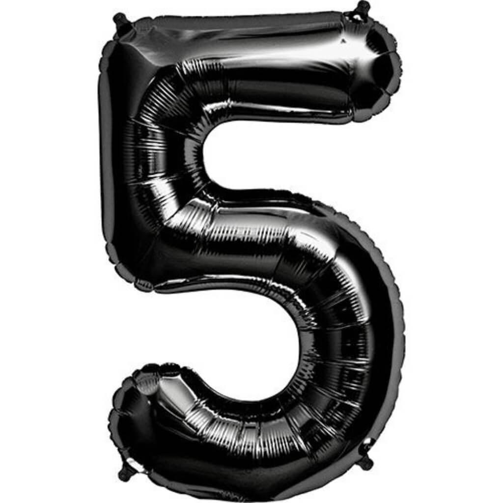 Foil Balloon Number 5  34in Black