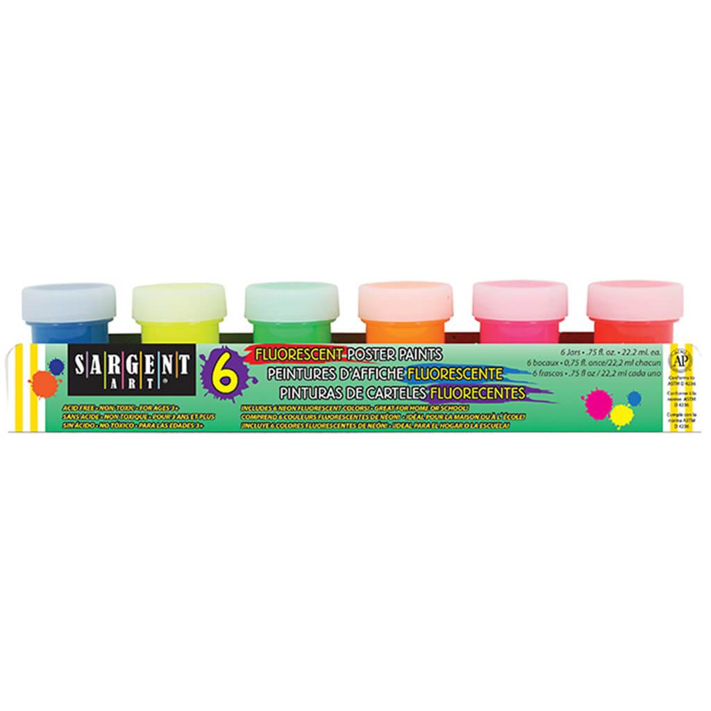 Fluorescent Poster Paint Set 6ct