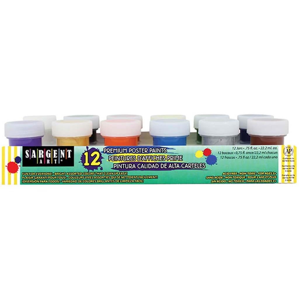 Premium Poster Paint Set (with Gold &amp; Silver) 12ct