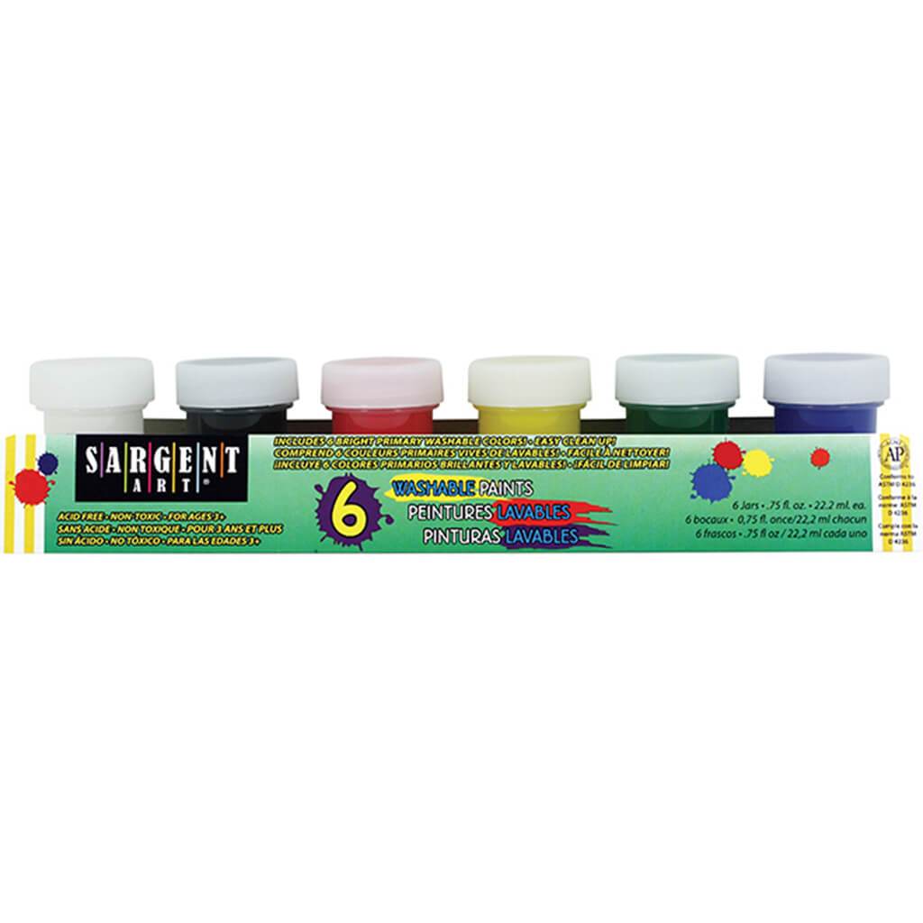 Washable Primary Paint Set of 6