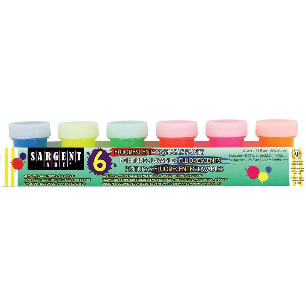 Fluorescent Washable Paint Set 6ct