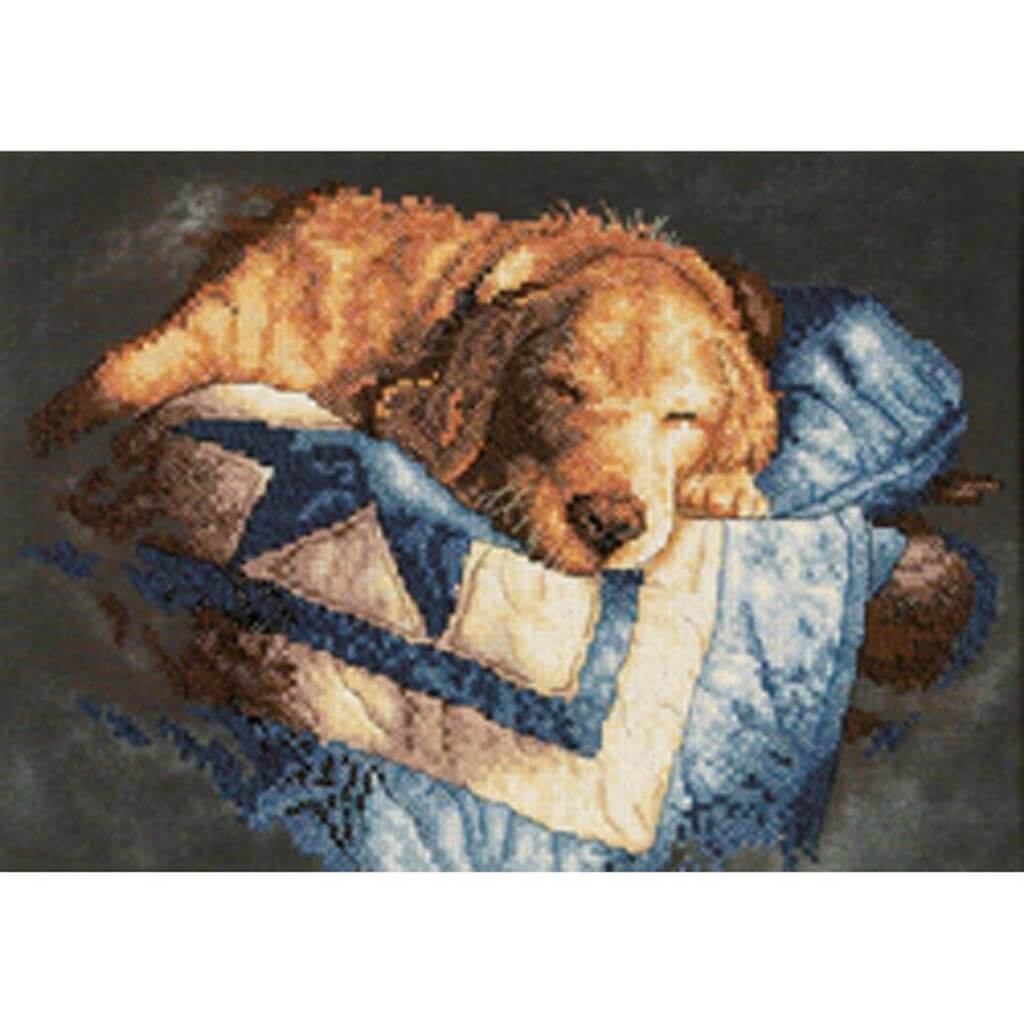 Snooze Stamped Cross Stitch Kit 14in x 10in