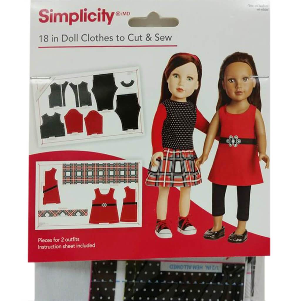 Simplicity 18in Doll Clothes To Cut &amp; Sew Trendsetter