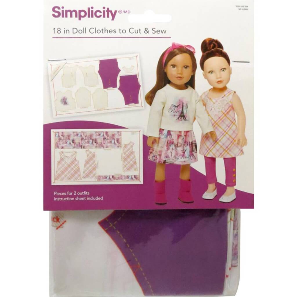 Simplicity 18in Doll Clothes To Cut &amp; Sew Sugar &amp; Spice