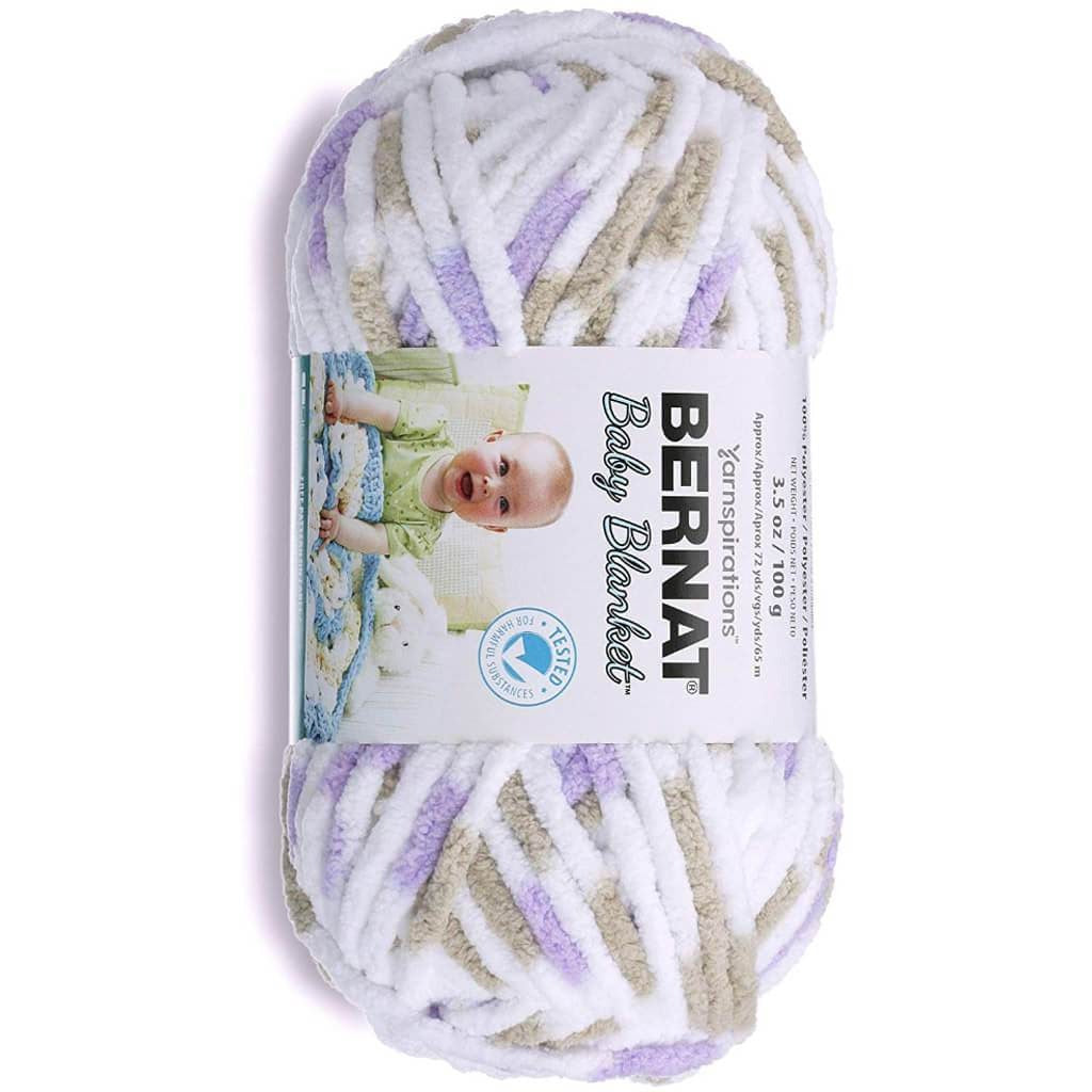 Bernat Baby Blanket Big Ball Yarn Little Lilac Dove Print