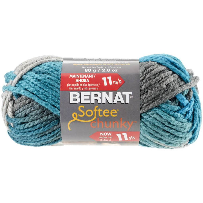 Bernat Softee Chunky Yarn Ombre Deep Waters 80g