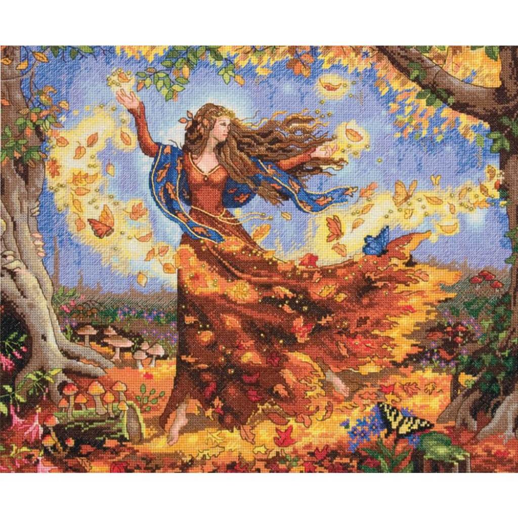 Dimensions Gold Collection Counted Cross Stitch Kit 14in x 12in Fall Fairy 14 Count