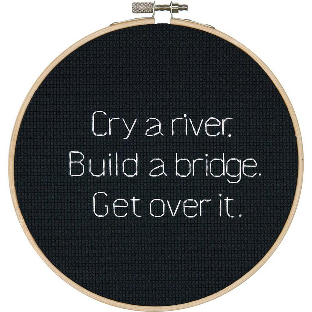 Say It! Cry A River Counted Cross Stitch Kit 6in Round 14 Count