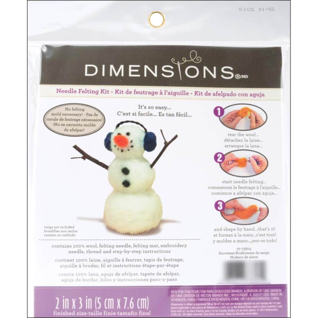 Dimensions Feltworks Needle Felting Kit Snowman