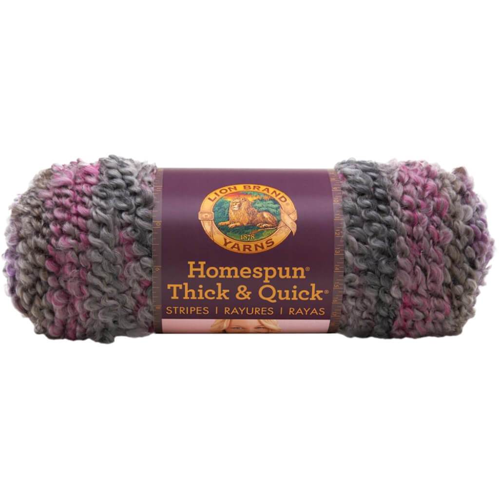 Lion Brand Homespun Thick &amp; Quick Yarn Greystone Stripes