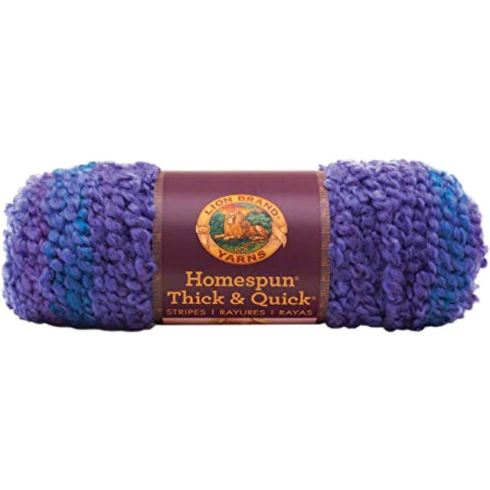 Lion Brand Homespun Thick & Quick Yarn Violet Stripes