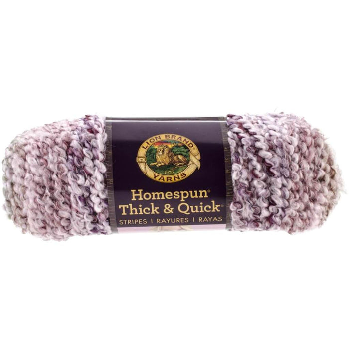 Lion Brand Homespun Thick & Quick Yarn Lavender Stripes