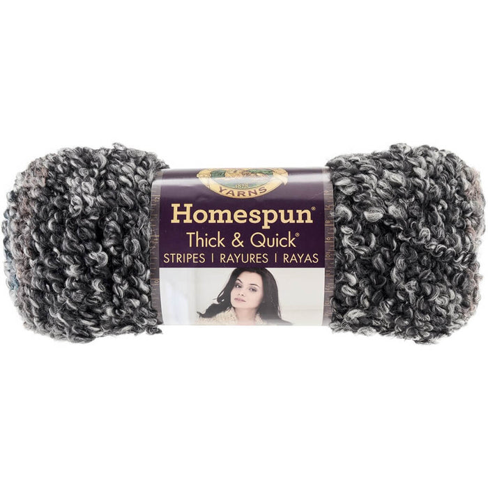 Lion Brand Homespun Thick & Quick Yarn Midnight Stripes